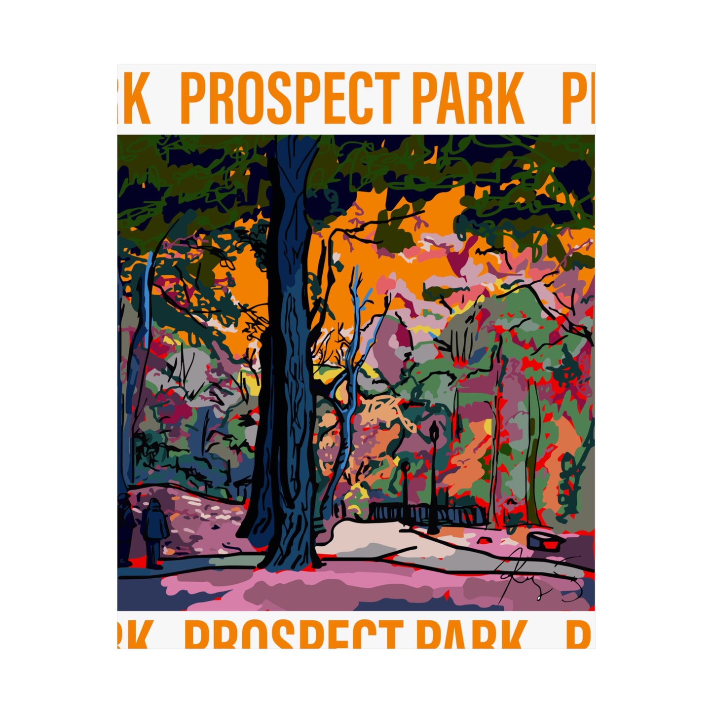 Prospect Park in Fall Pop Art Poster