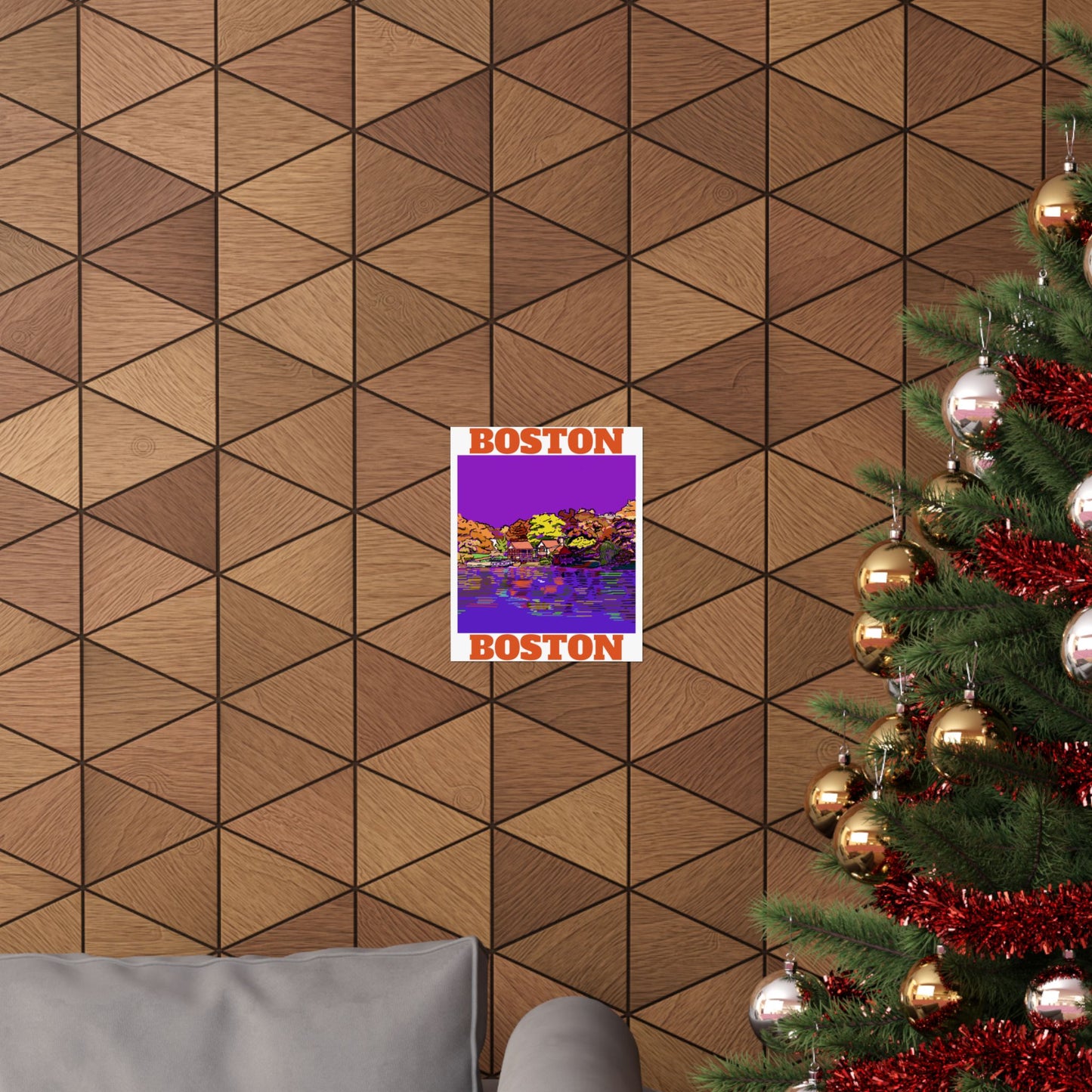 Boston in Fall Pop Art Poster