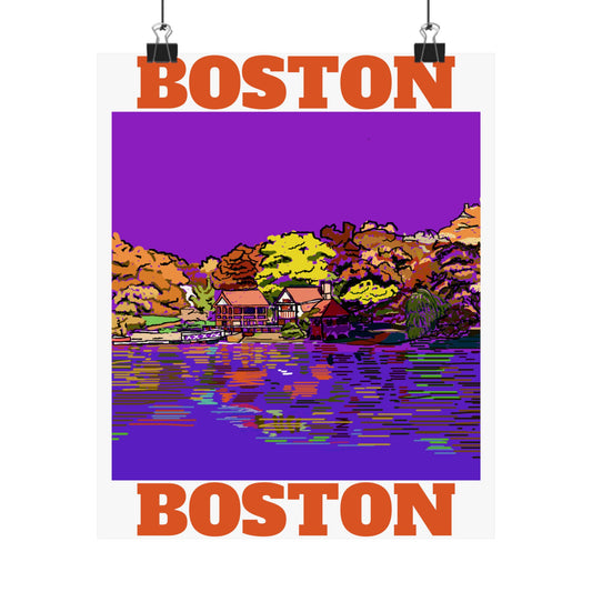 Boston in Fall Pop Art Poster